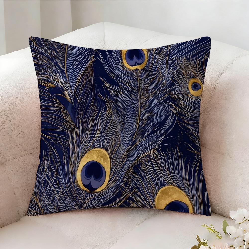 Peacock Texture Pillow Case Pillowcase Doublesided Printed Sofa Cushion Bedroom Headboard Pillow