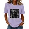 Unisex Casual Letter Print Neck Short Sleeve T-Shirt for Everyday Wear