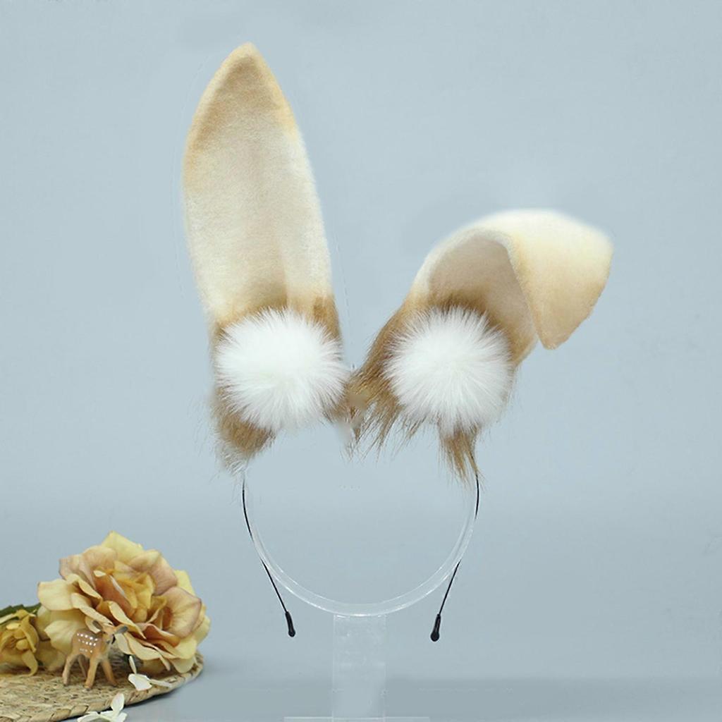 Plush Rabbit Ear Easter Headband Anime Maid Hairhoop Cosplay Costume Halloween Party Headdress Girl Comics Show Headwear