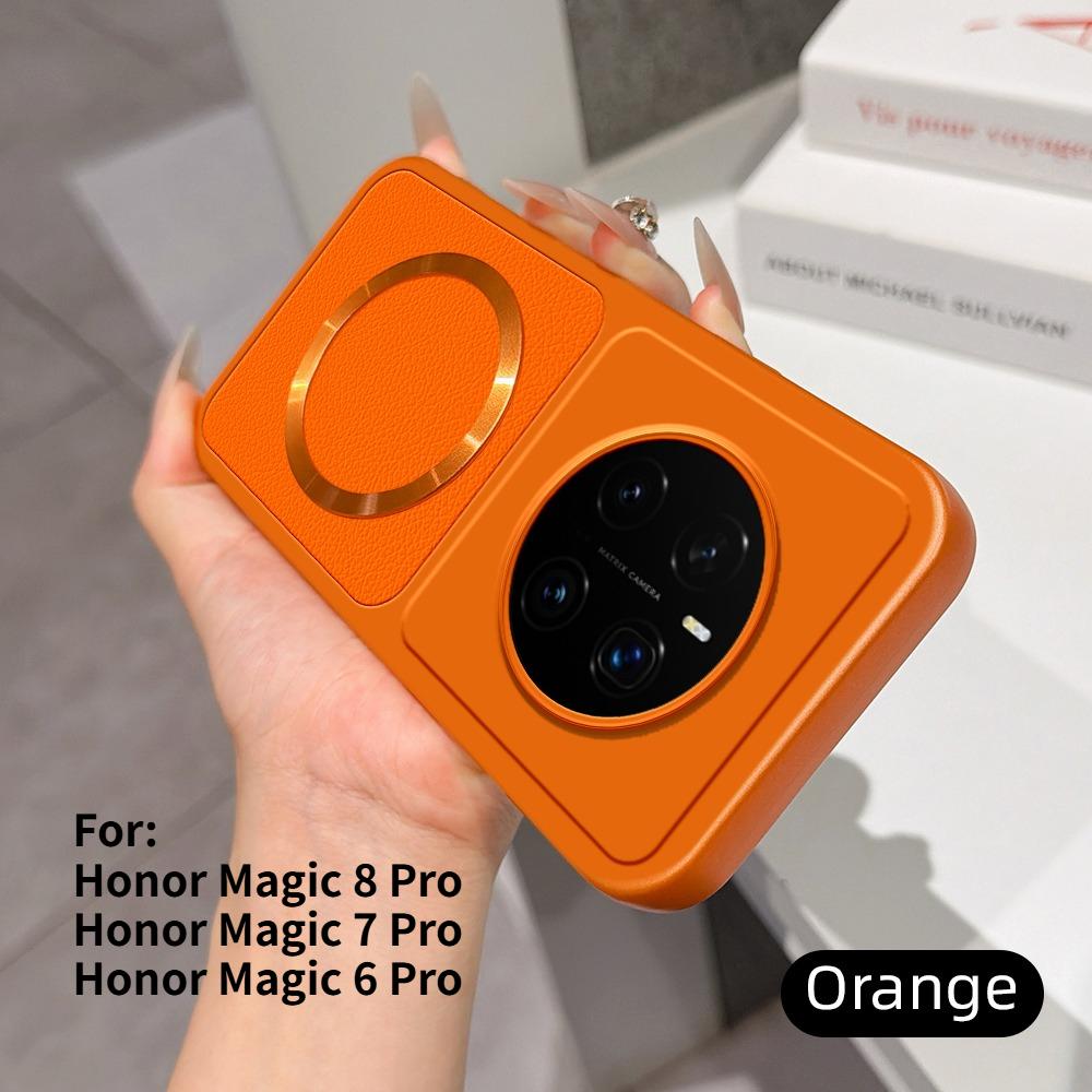 For Honor Magic 8 7 6 Pro Case New Lychee Pattern CD Magnetic Ring Ultra-Thin Cover For For Honor Magic8 Pro Shockproof Funda