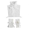 White Big Lapel Fake Collar And Black Detachable Cuff Lace False Collar Stand Removable Faux Col for Women Half Shirt Accessory