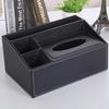 Desktop Leather Tissue Box and Remote Organizer