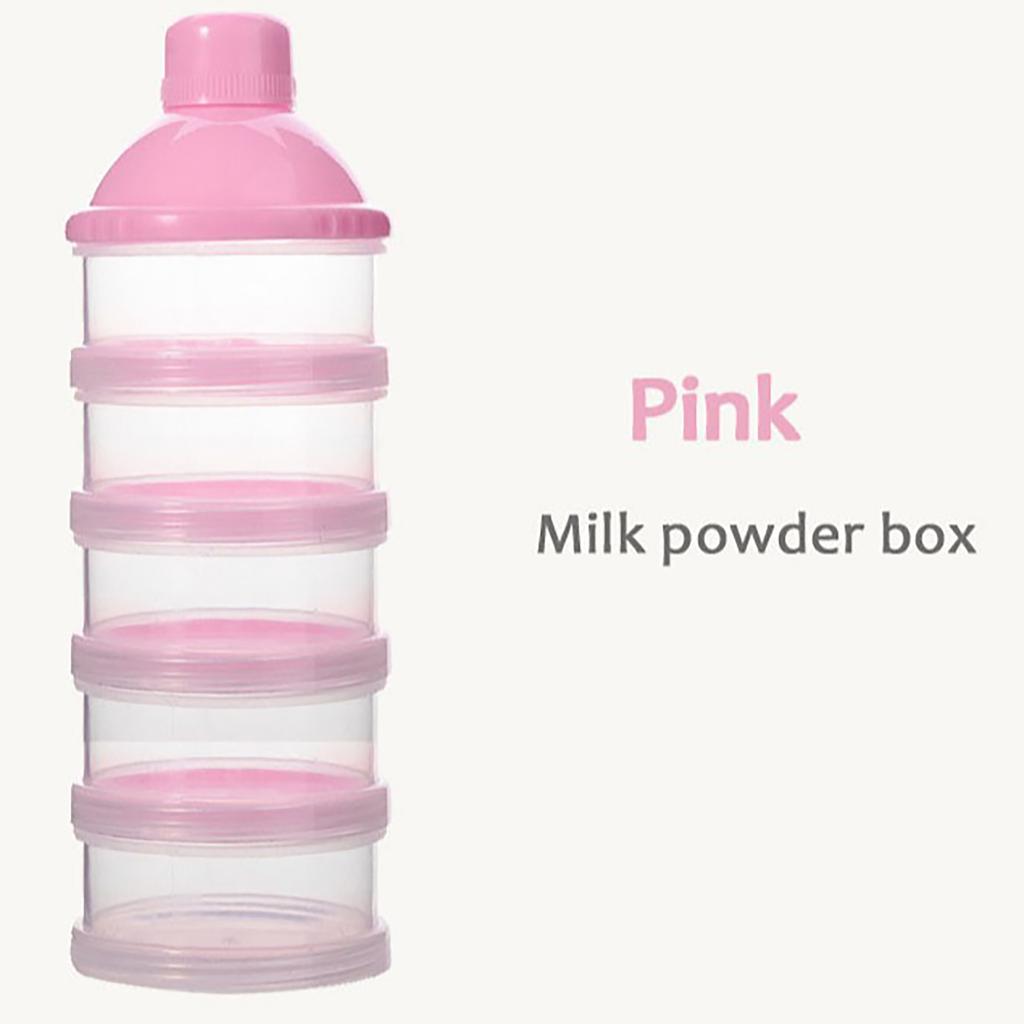 Infant Formula Dispenser with 4/5 Separate Sections Baby Food Storage Box Leakproof Toddler Milk Powder Container