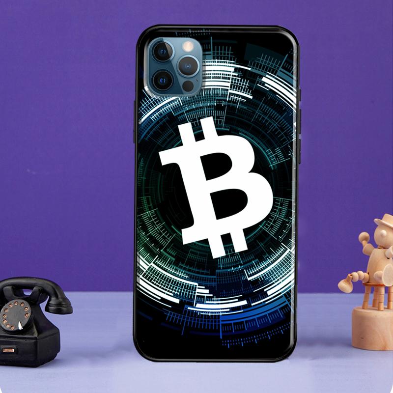 Custodia in Silicone Bitcoin per iPhone 13 Mini 11 14 12 Pro Max 7 8 Plus X XR XS Max SE 2020 Guscio per Telefono