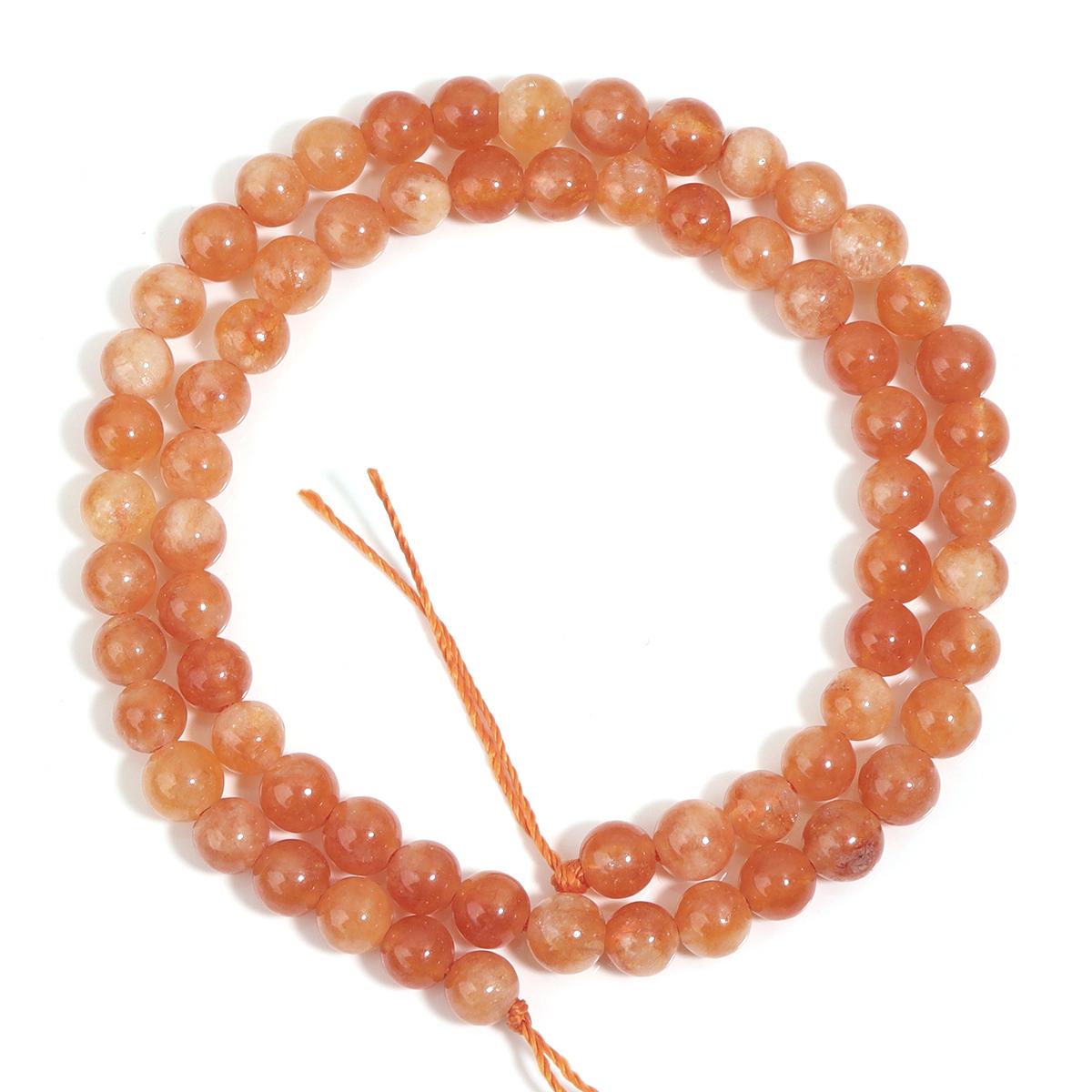 

6 8 10 мм Бусины из натурального камня Оранжевый Солнечный камень Круглые Распорные бусины для изготовления ювелирных изделий Поделок своими руками Аксессуары для ожерелий и браслетов