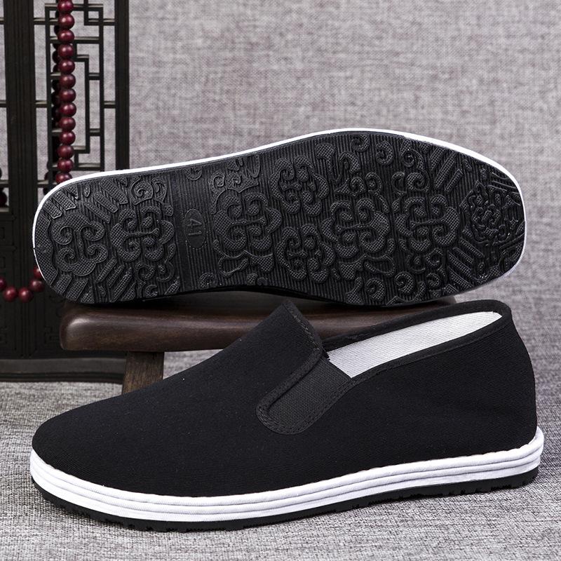 Old Beijing Cloth Shoes Men's Breathable Sweat-absorbing Rubber Soles Work Casual Men's Shoes Handmade Lasagna Vulcanized Shoes