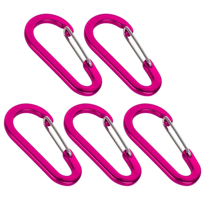 5Pcs Aluminum Alloy Spring Snap Hooks Carabiner Clips Outdoor Camping Multi-Tool