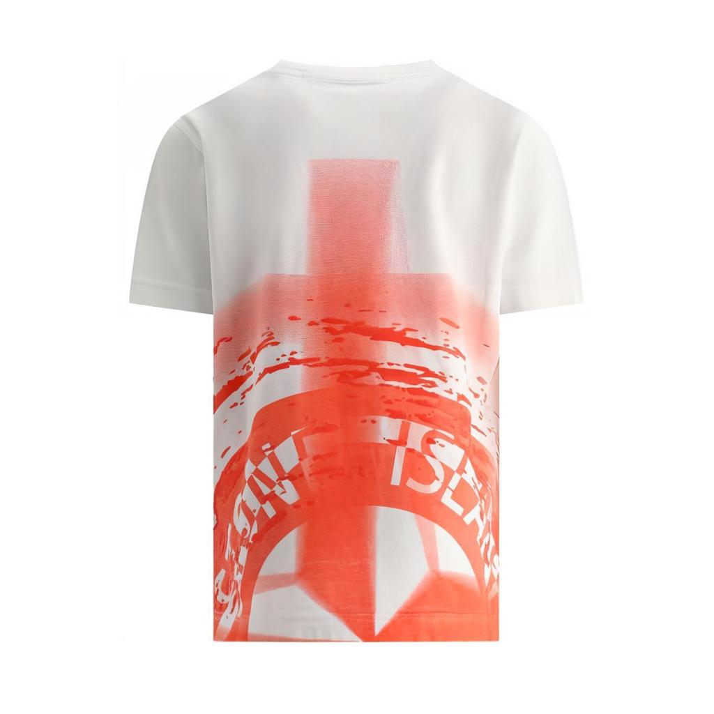 STONE ISLAND T-Shirt With Back Graphic Print Round Neck Short Sleeve Kids Tops White 781621055-V0001