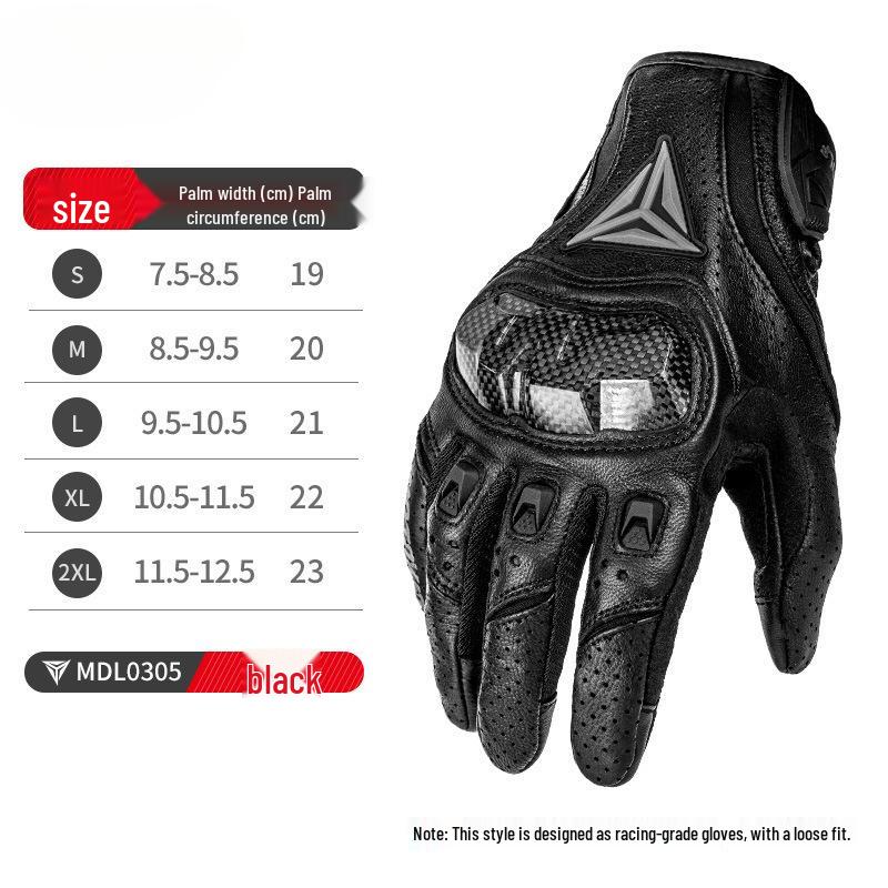 Four Seasons Carbon Fiber Motorcycle Gloves: Full-Finger, Anti-Fall, Winter Warm for Men and Women