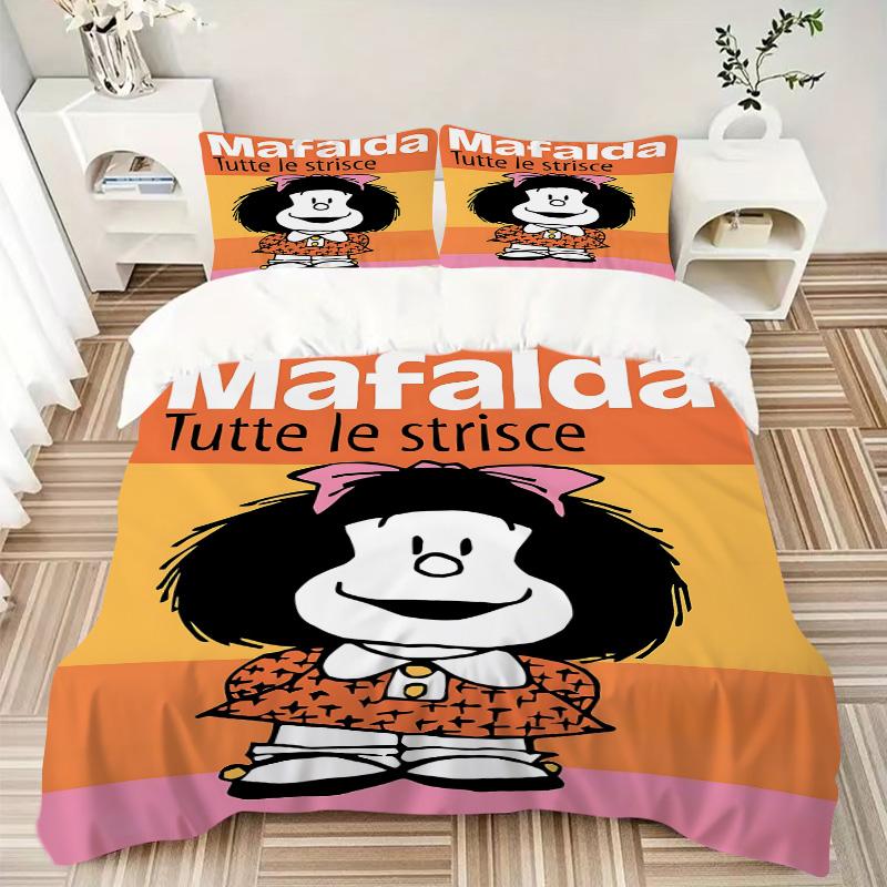 Mafalda Comic Strips Collection Print 3Pcs Bedding Setduvet Cover With 2 Bedropillowcase Home Birthday Gift