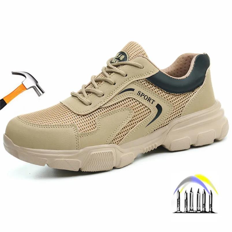 Summer Breathable Safety Shoes Plastic Toe Cap Light Work Shoes Men Industrial Insulation 6Kv Anti-Puncture Safety Work Sneakers