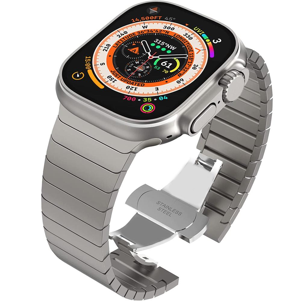 Titanium Strap For Apple Watch Band 40mm 46mm 42mm 44mm 45mm 49mm Stainless Steel Wristband Strap For iWatch Series 10/9/8/7/6/5/4 Ultra