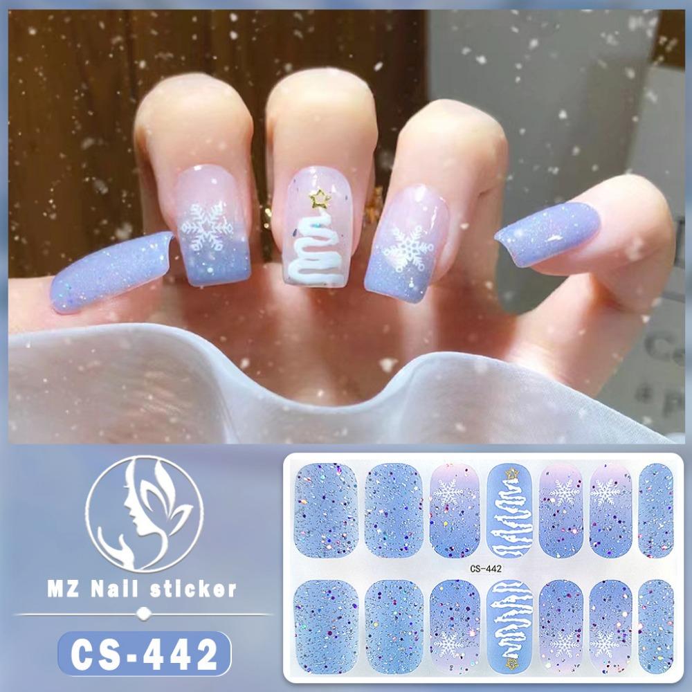 Christmas Waterproof No-bake Gel Nail Polish Film Full Sticker European and American Style Nail Film Sticker Nail Film Sticker