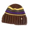 Trendy Casual Wool Hat Vintage Winter Pullover Hat Fashion Striped Knitted Hat  Outdoor