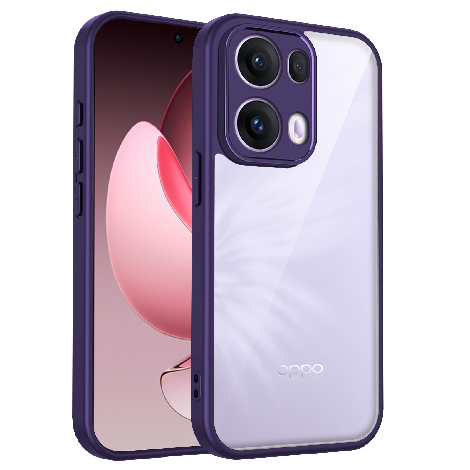 

Чехол для Oppo Reno 13 Pro CPH2697, силиконовый бампер с воздушными подушками, противоударный, прозрачная матовая задняя крышка, жесткий чехол для телефона для Oppo Reno13 Pro Pc + tpu&Oppo Reno13 Pro фиолетовый