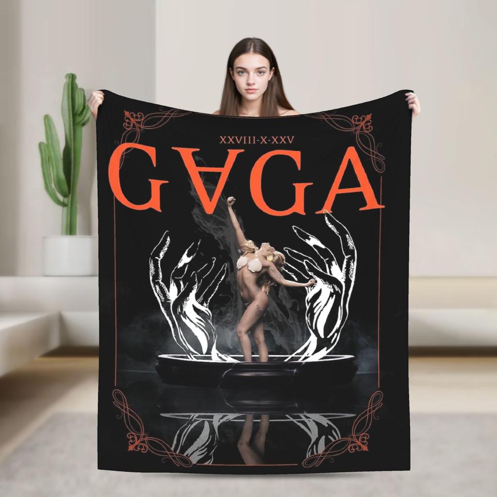 Lady Gaga Legendary singer  Flannel Blankets  Super Warm Throw Blanket for Couch Bed Picnic Pattern Bedspread Sofa Bed Cover