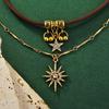 Eyecatching Vintage Style Floral And Star Choker Necklace For Women In Layers Two