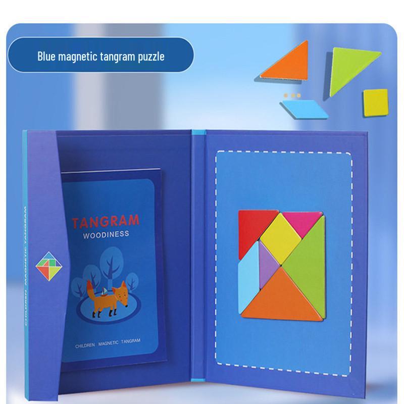 

Дитячий магнітний дерев яний пазл Танграм - Засіб раннього розвитку та для дитячого садка