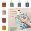 Cartoon Hedgehog Hand Towel With Hanging Loop For Kids Bathroom Use