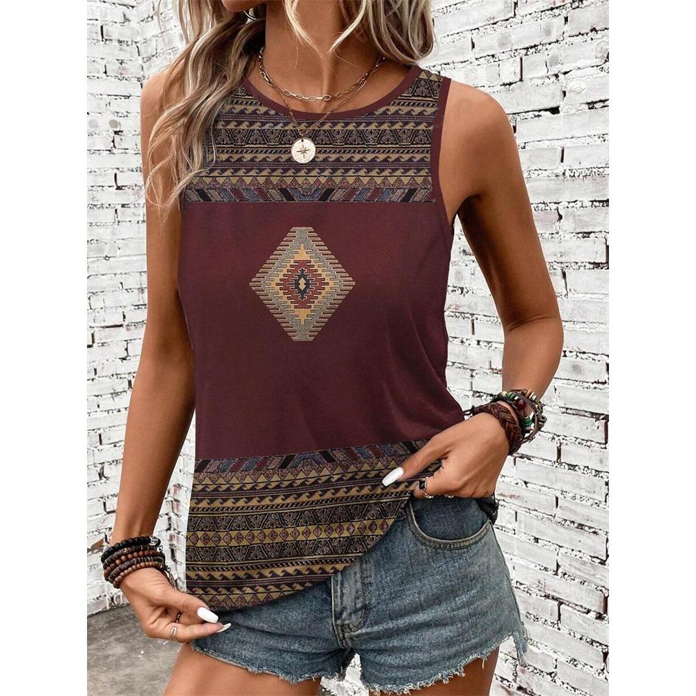New Ethnic Style Tank Tops Dream Catcher 3D Print Women O-Neck Elegant Vest Off Shoulder Y2k Sleeveless Camisole Woman Clothing