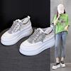 Trendy autumn new thick-soled inner height increase casual versatile net shoes female student shoes