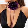 Ingemark Overdrevet Stor Rose Blomst Choker Halskæde til Kvinder Bryllup Brude Goth Kpop Justerbar Sløjfe Kæde Y2K Tilbehør Ny