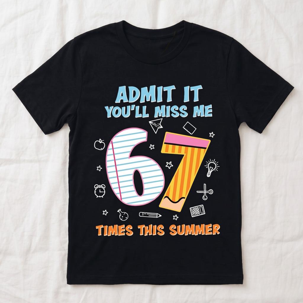 Admit It You'll Miss Me 6 7 Times This Summer Shirt, Funny Teacher Summer Gift