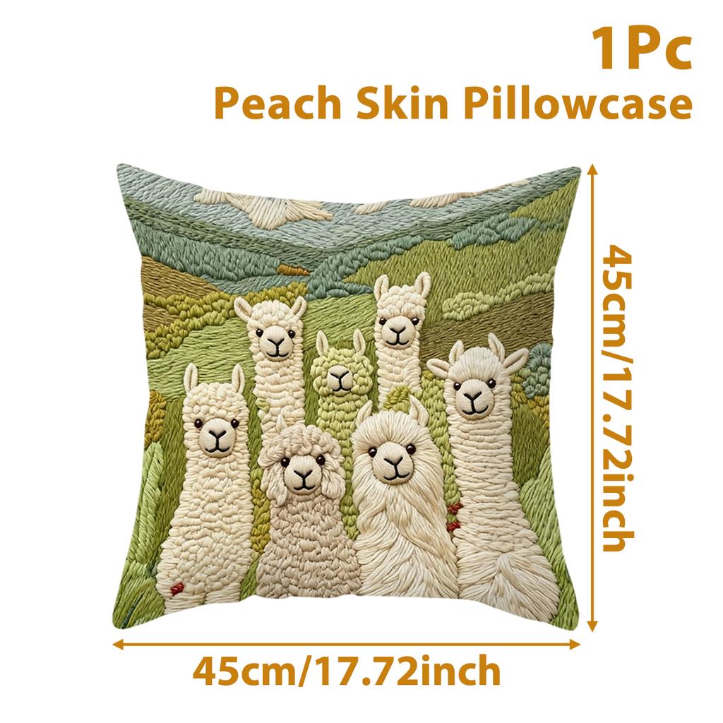 45X45Cm Pillowcase Square Cushion Cover Cute Cat Print Birthday Party Decoration For Home Sofa Bed Bedroom Living Room Decor