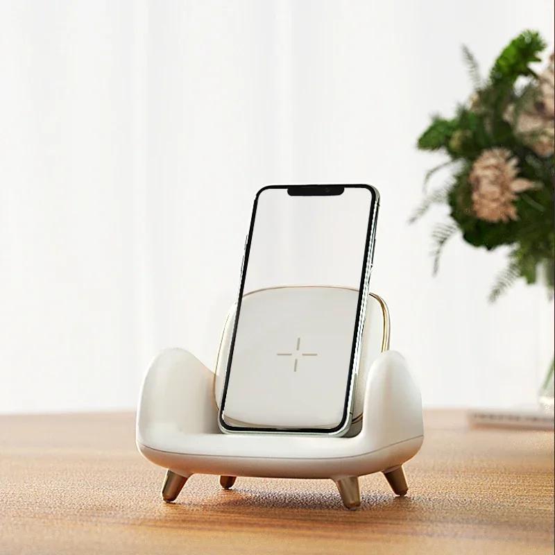 1pc Wireless Charger Compatible For Ios Android Phone 15w Fast Charge Sofa Chair Phone Holder Stand For Home Creative Decoration