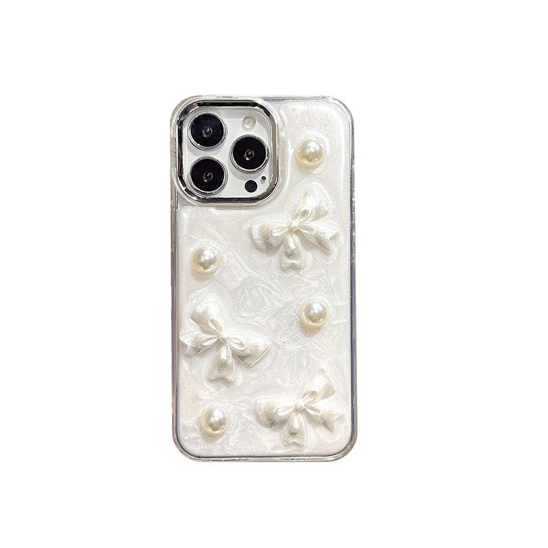 Wind Phone Case For Iphone16Plus Three-Dimensional Love Apple 17Promax Pearl 14 Soft Case 13