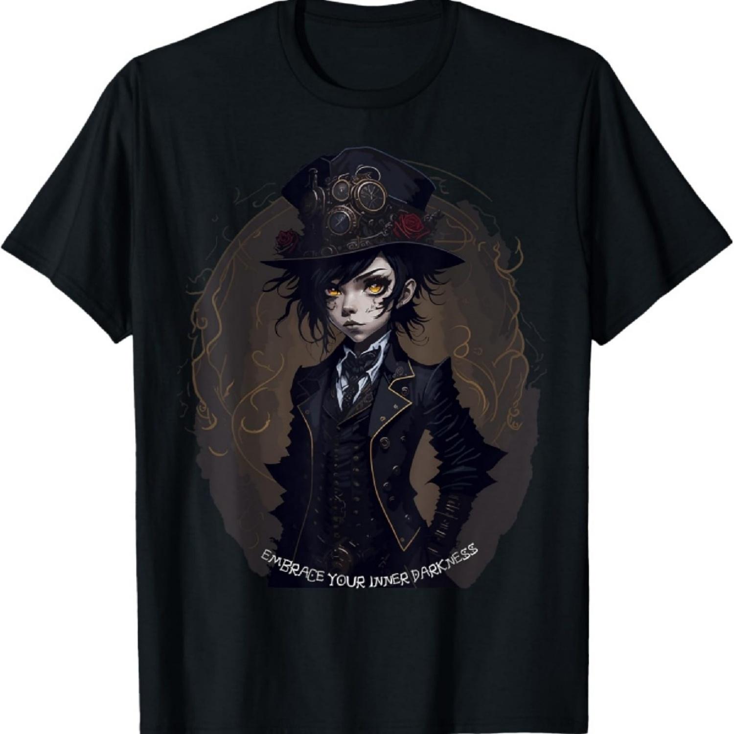 

Примите свою внутреннюю тьму Каваи Аниме Готика Стимпанк Арт Футболка XXXXXL чёрный