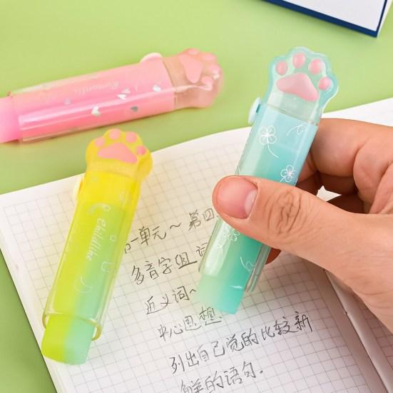 Borrador para limpiar con un paño, diseño Push-pull, cubierta ajustable, no se rompe fácilmente, borrador de garras de gato sin rastro, suministro de papelería