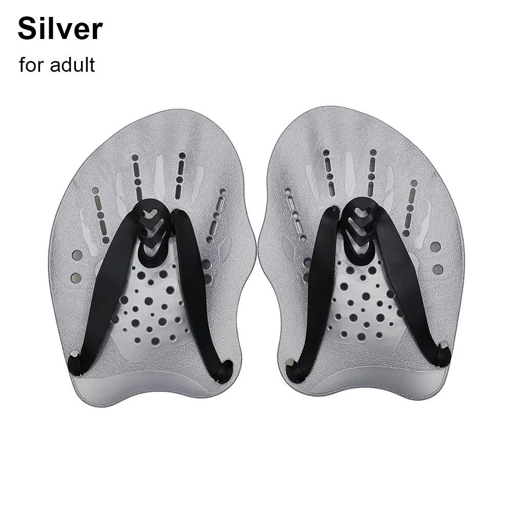 1Pair Freestyle Swim Paddles With Silicone Straps Kids/Adult Swimming Frog Paddle Adjustable Hands Fins Flippers