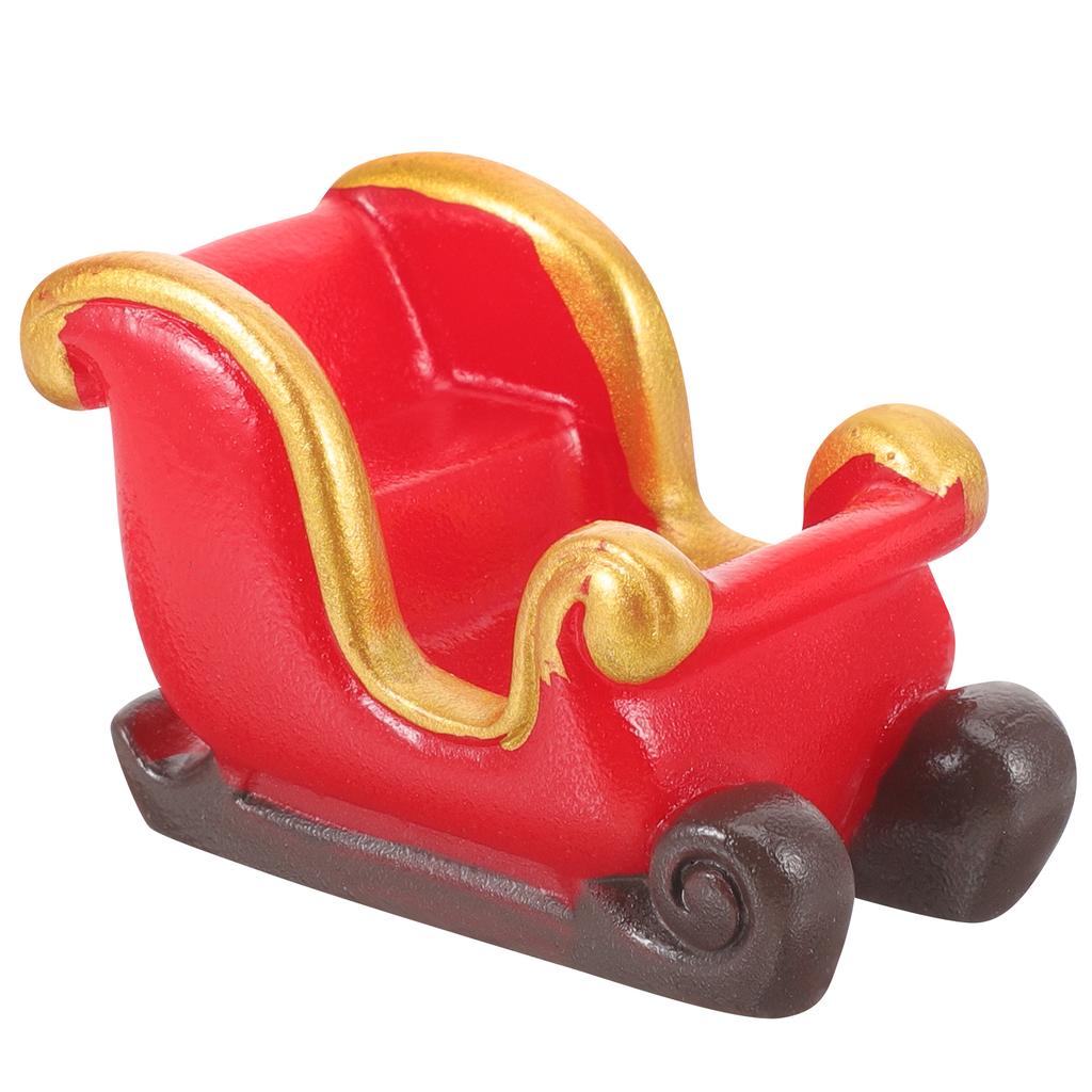 Christmas Decorations Sleigh Micro Landscape Snow Ornaments Resin (deer Carriage) Red Party Favors Elder