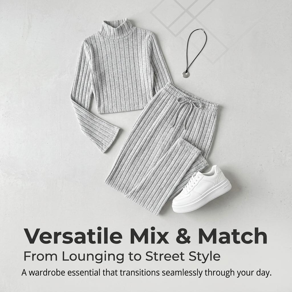 Women'S Simple Casual Fashion Suit Spring/Summer New Versatile Commuting Knit Two-Piece Set