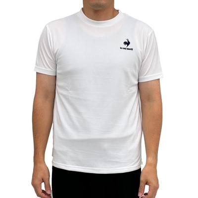 Short Sleeve Size O Men's T-Shirt, Innerwear, Moisture-Wicking, Quick-Drying, Stretch, One-Point Design, Running, Training, White, (2L)