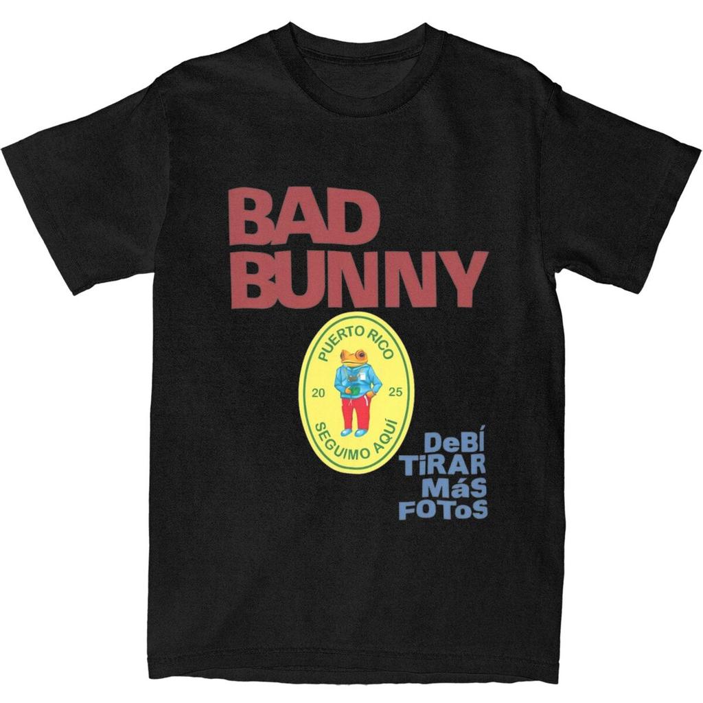 Men Women Bad Bunny DTMF Album With Bear Cartoon Debi Tirar Mas Fotos Shirt 100% Cotton Graphic Printed Tee Shirts Top Clothing