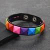 Punk Hip-Hop Square Rivets Pu Leather Bracelet For Male Female Buckle Wristband Vintage Jewelry