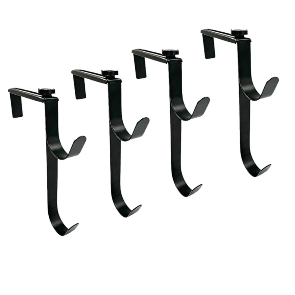 2Pcs Double Hook Pool Pole Hanger Metal Fence Hooks Sturdy Pool Pole Fixing Hooks  Hanging Hose