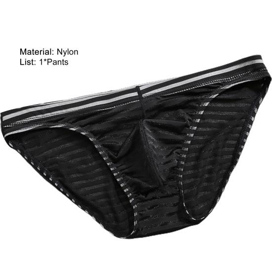 Sous-vêtements Homme Couleur Unie Rayure Sans Couture Maille Slips Homme pour Porter à l'Intérieur