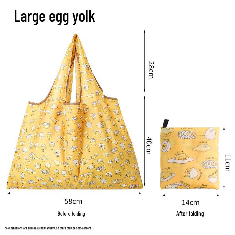 Free Shipping: Cute Cartoon Foldable Eco-Friendly Shopping Tote Bag with Large Capacity