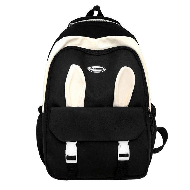 New Cute Rabbit Ear Schoolbag, Casual Korean Version of Large-capacity Backpack Ins Campus College Style Fresh Backpack
