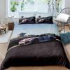 Luxurious Sports Car Bedding Set Black White Racing Bike Bed Linen Polyester Duvet Cover with Pillowcase for Teens Adults Decor