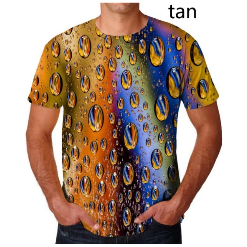 Men & Women Unisex 3D Printed Water Droplet T-shirt Short Sleeved T-shirt