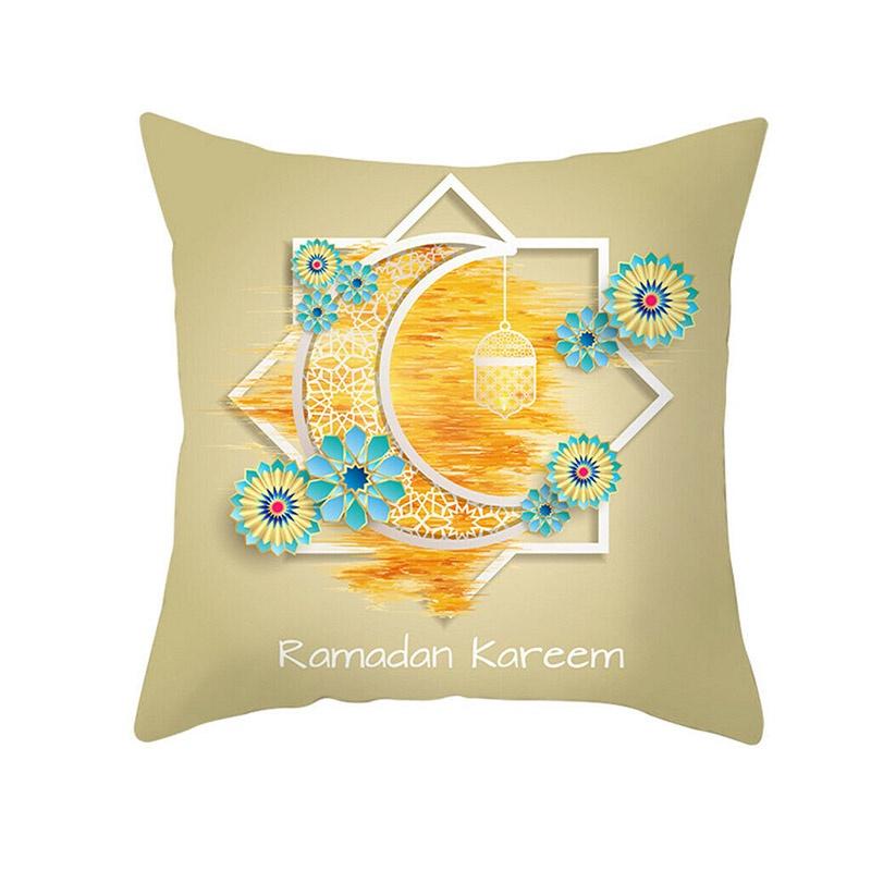 Luxurious Muslim Ramadan Pattern Polyester Pillow Case For Elegant Home Decoration