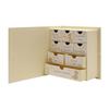 Button Corner Paperwrap Book Keepsake Box with Drawers