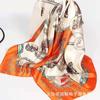Square Scarf Handmade Shawl Headscarf Curling Geometric Striped Temperament Women'S Professional Square Silk Sunscreen New 90Cm