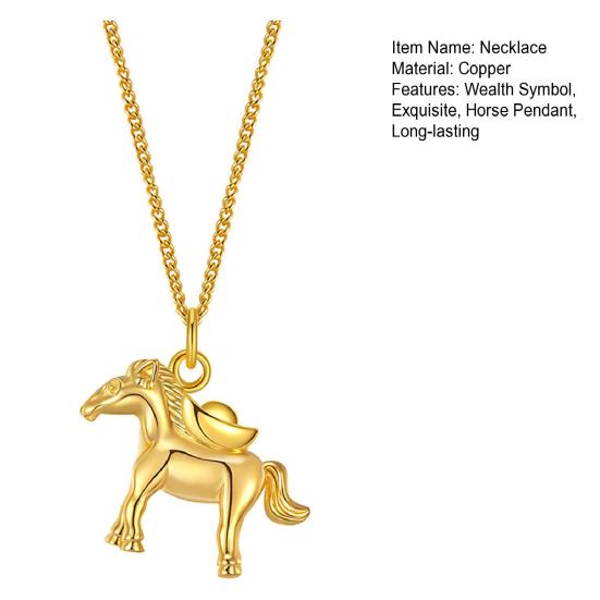 Horse Pendant Necklace Ingot on Horse Pendant Necklace Immediate Wealth Lucky Horse Necklace