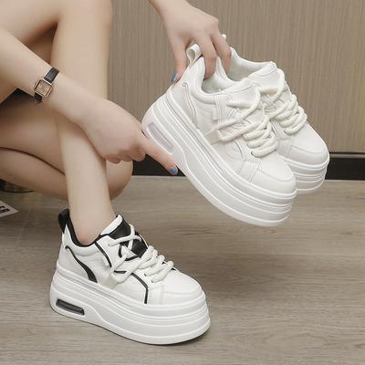 Plattform Weiße Schuhe Herbst Neue Alle-Passenden 8cm Erhöhte Muffin Turnschuhe Ins Trendy Casual Sneaker