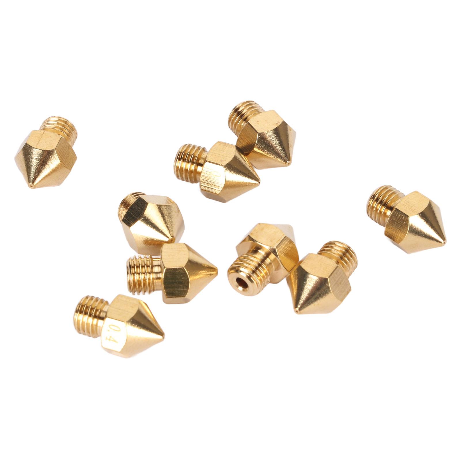 

10pcs 3D Printer Brass Nozzles 0.4mm MK8 for CR 10 Pro Extruder Tips